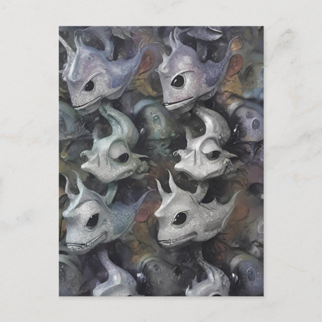 Cartão Postal Fome Espreita nas Águas Estáticas do Lazer (Frente)