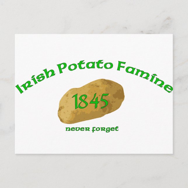 Cartão Postal Fome Irlandesa De Batata - Nunca Esqueça! (Frente)