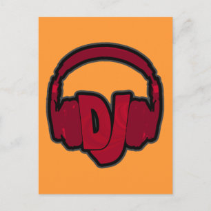 Cartão Postal fone de ouvido DJ de música