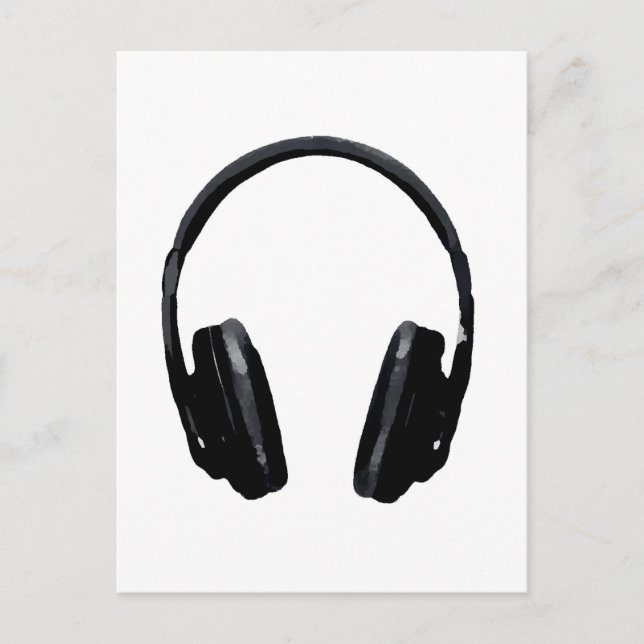 Cartão Postal Fone de ouvido pop Art (Frente)