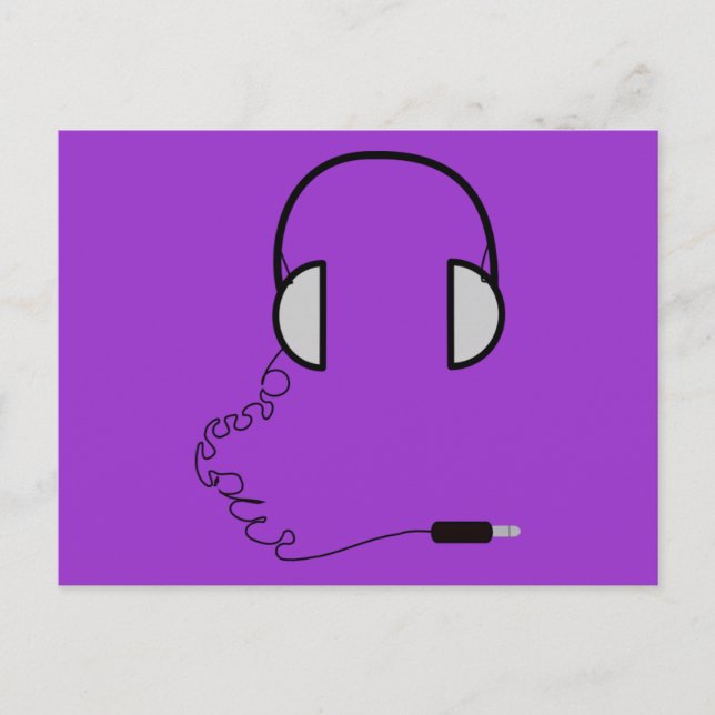 Cartão Postal Fones de ouvido (Frente)