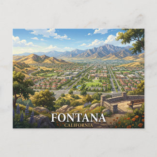 Cartão Postal Fontana Viagem Califórnia | Paisagem Urbana Cênica