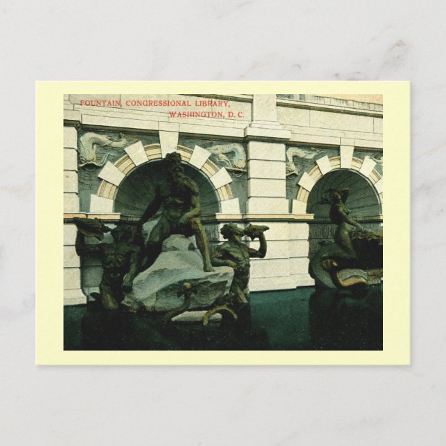 Cartão Postal Fonte, Biblioteca do Congresso, Washington DC (Frente)