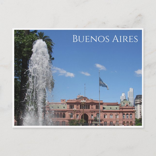 Cartão Postal fonte casa rosada (Frente)
