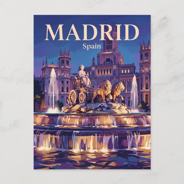 Cartão Postal Fonte Cibeles Espanha (Frente)
