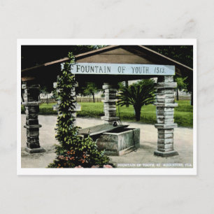 Cartão Postal Fonte da Juventude, St. Augustine, FL Antiga