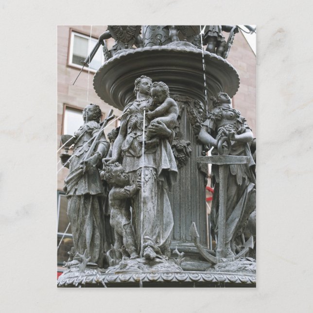 Cartão Postal Fonte das Virtudes em Nuremberg (Frente)