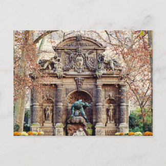 Cartão Postal Fonte de Medici no outono (Jardins do Luxemburgo)