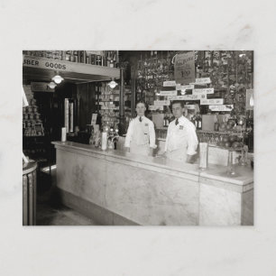 Cartão Postal Fonte de refrigerante da farmácia, 1921