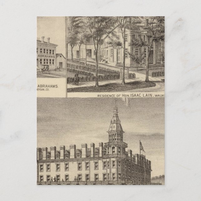 Cartão Postal Fonte de residência de Primavera e Lain (Frente)