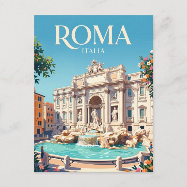 Cartão Postal Fonte de Trevi Itália (Frente)