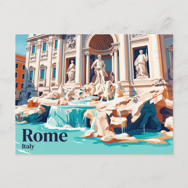 Cartão Postal Fonte de Trevi Itália (Frente)