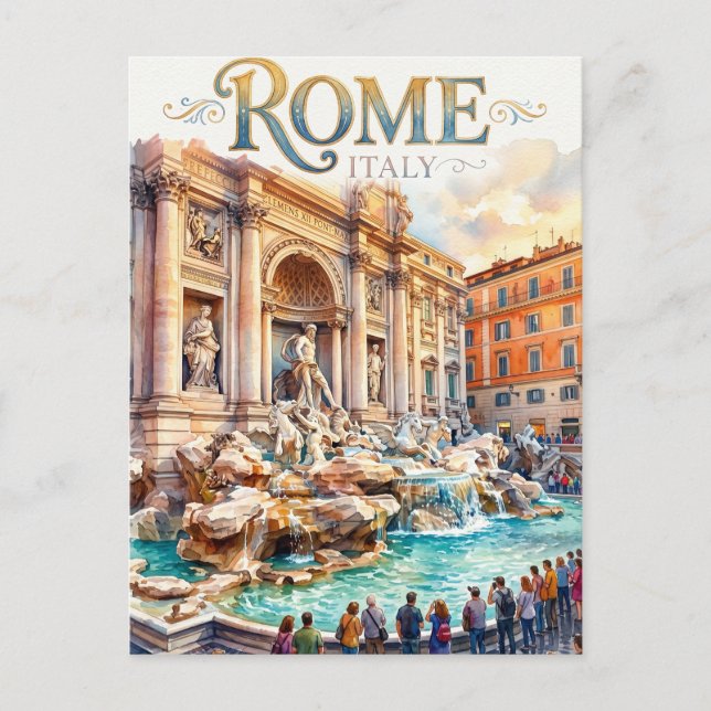 Cartão Postal Fonte de Trevi Itália (Frente)