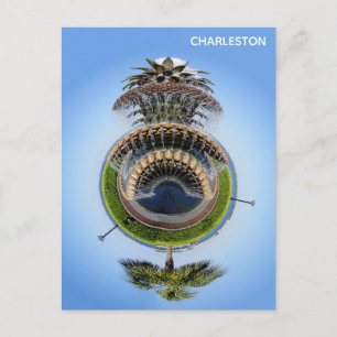 Cartão Postal Fonte do Abacaxi de Charleston Carolina do Sul