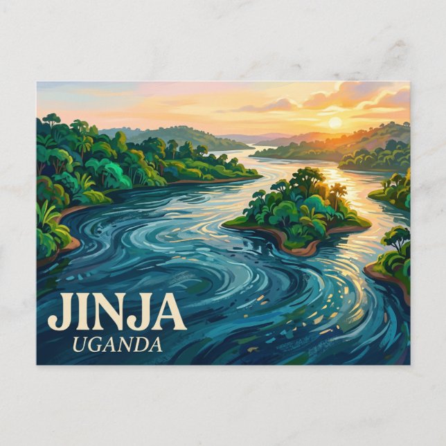 Cartão Postal Fonte do Nilo Uganda (Frente)