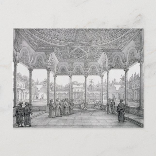 Cartão Postal Fonte e Kiosk do Jardim de Choubrah, (Frente)