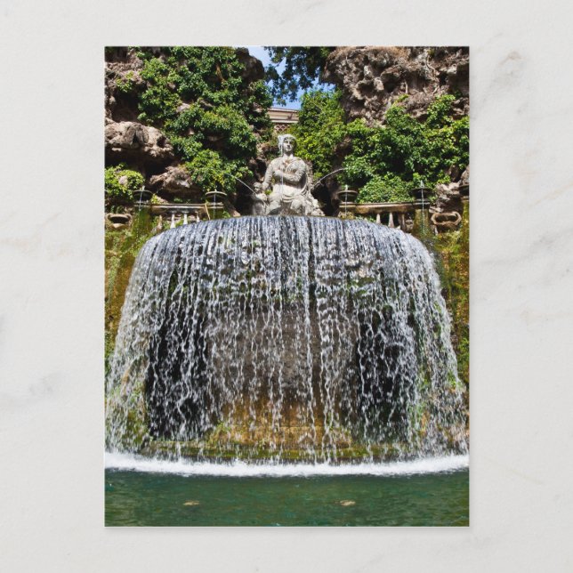 Cartão Postal Fonte em Villa D'Este (Frente)