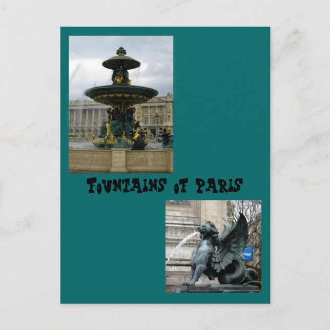 Cartão Postal Fontes de Paris (Frente)
