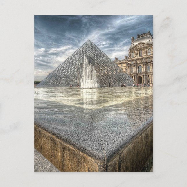 Cartão Postal Fontes no Louvre, Paris, França (Frente)