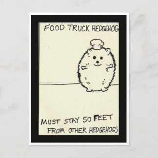 Cartão Postal Food Truck Hedgehog is Lonely