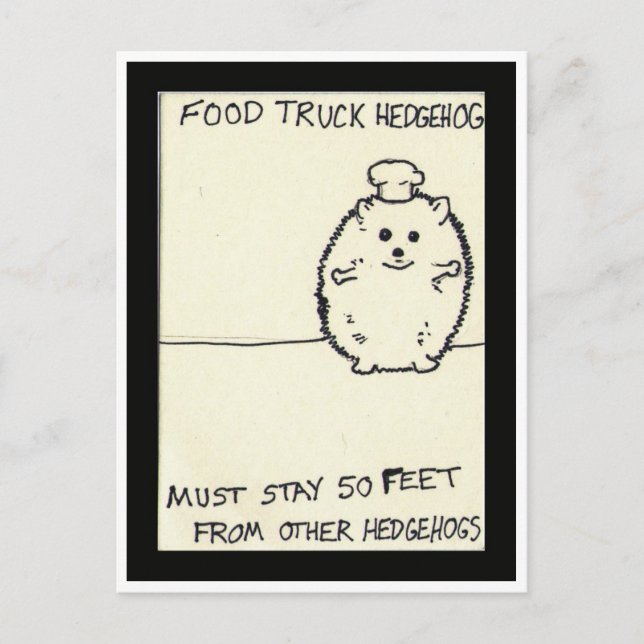 Cartão Postal Food Truck Hedgehog is Lonely (Frente)