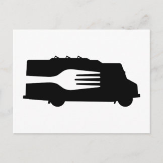 Cartão Postal Food Truck: Side/Fork (Black/White)