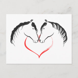 Cartão Postal For the love of horses