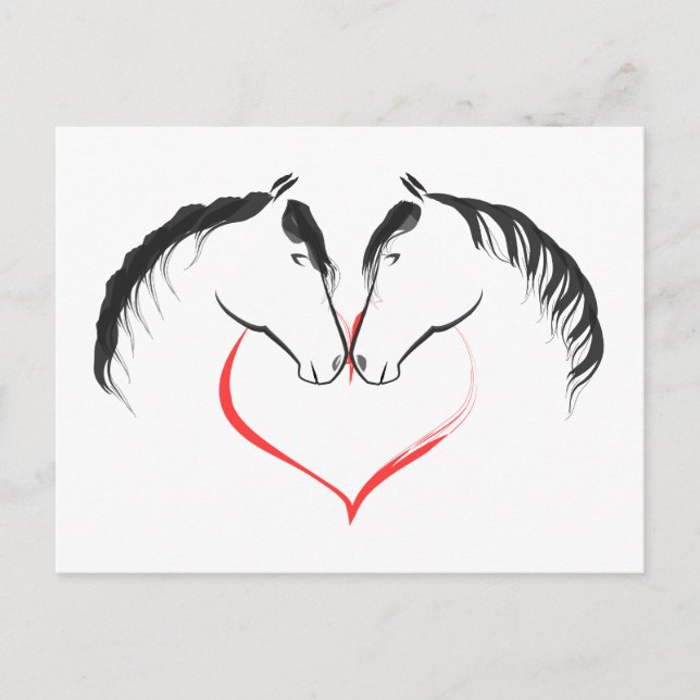 Cartão Postal For the love of horses (Frente)