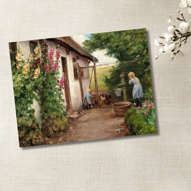 Cartão Postal Fora da fazenda - H.A. Brendekilde (Criador carregado)