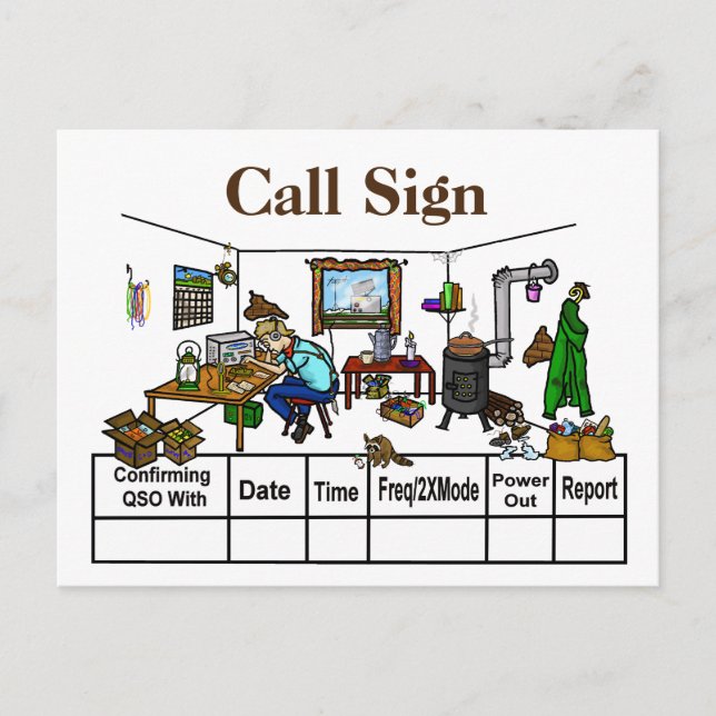 Cartão Postal Fora das placas QSL do Radio Shack do Grelha (Frente)