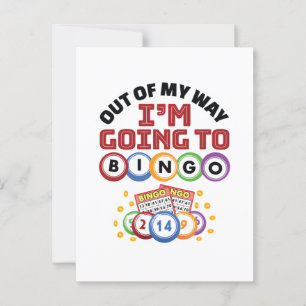 Cartão Postal Fora do meu caminho Eu vou para o Bingo
