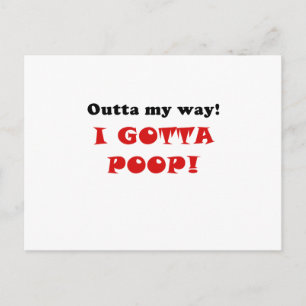 Cartão Postal Fora Do Meu Caminho Tenho Que Fazer Poop