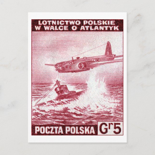 Cartão Postal Força Aérea Polonesa do WII (Frente)