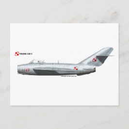 Cartão Postal Força Aérea Polonesa LIM-5 (MiG-17) Fresco
