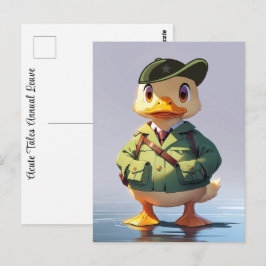 Cartão Postal Forças Armadas Militares Deixam Pato de Cartoon