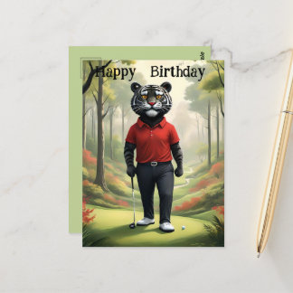 Cartão Postal Fore: Um Tigre Jogando Golfe, Aniversário