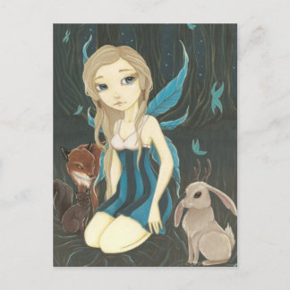 Cartão Postal Forest Night- Fairy Jackalope