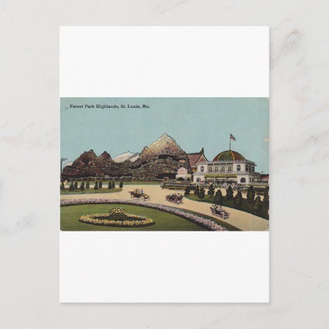 Cartão Postal Forest Park Highlands, Rua Louis, Missouri (Frente)