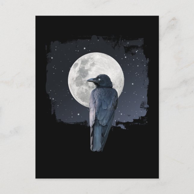 Cartão Postal Forest Raven Cold Moon (Frente)