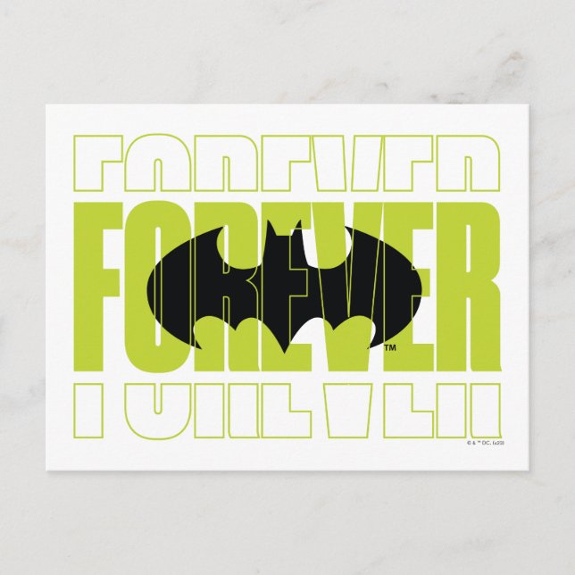 Cartão Postal Forever Batman Typography Symbol Graphic (Frente)