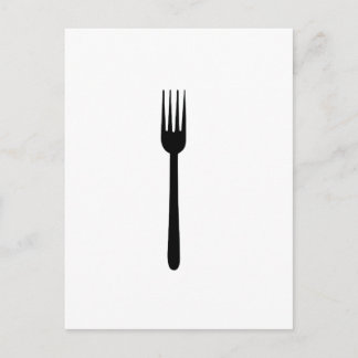 Cartão Postal Fork Cutlery Silhouette Arte Simples Foodie Amor C