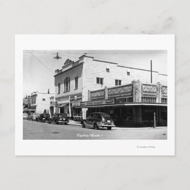 Cartão Postal Forks, WashingtonA Street SceneForks, WA (Frente)