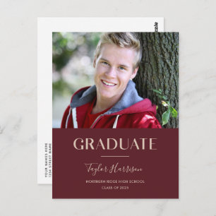 Cartão Postal Formando Burgundy 2023 - Graduação de 1 Foto