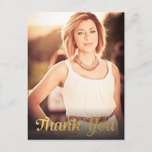 Cartão Postal Formando De Graduação De Folha De Ouro Obrigado Ca