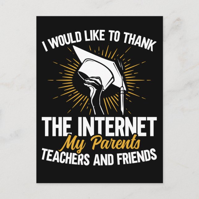 Cartão Postal Formando de Piada Engraçado Estudante Sarcástico (Frente)