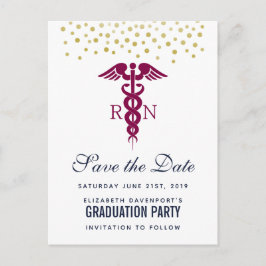 Cartão Postal Formando Enfermeiro Vermelho Guarde a Data