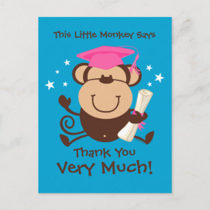 Cartão Postal Formando Macaco Rapariga Personalizado