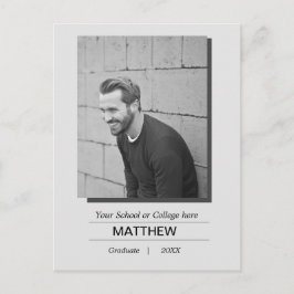 Cartão Postal Formando MaIe Foto Simples Preta e Branca