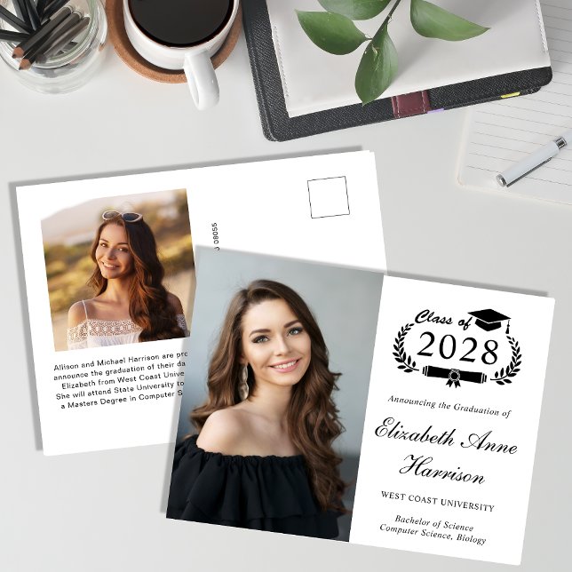 Cartão Postal Formandos de Fotografia Elegante (Share the pride and excitement of your graduate's achievement with friends and family near and far)