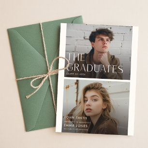 Cartão Postal Formandos Modernos Dupla Colação de Grau Obrigado